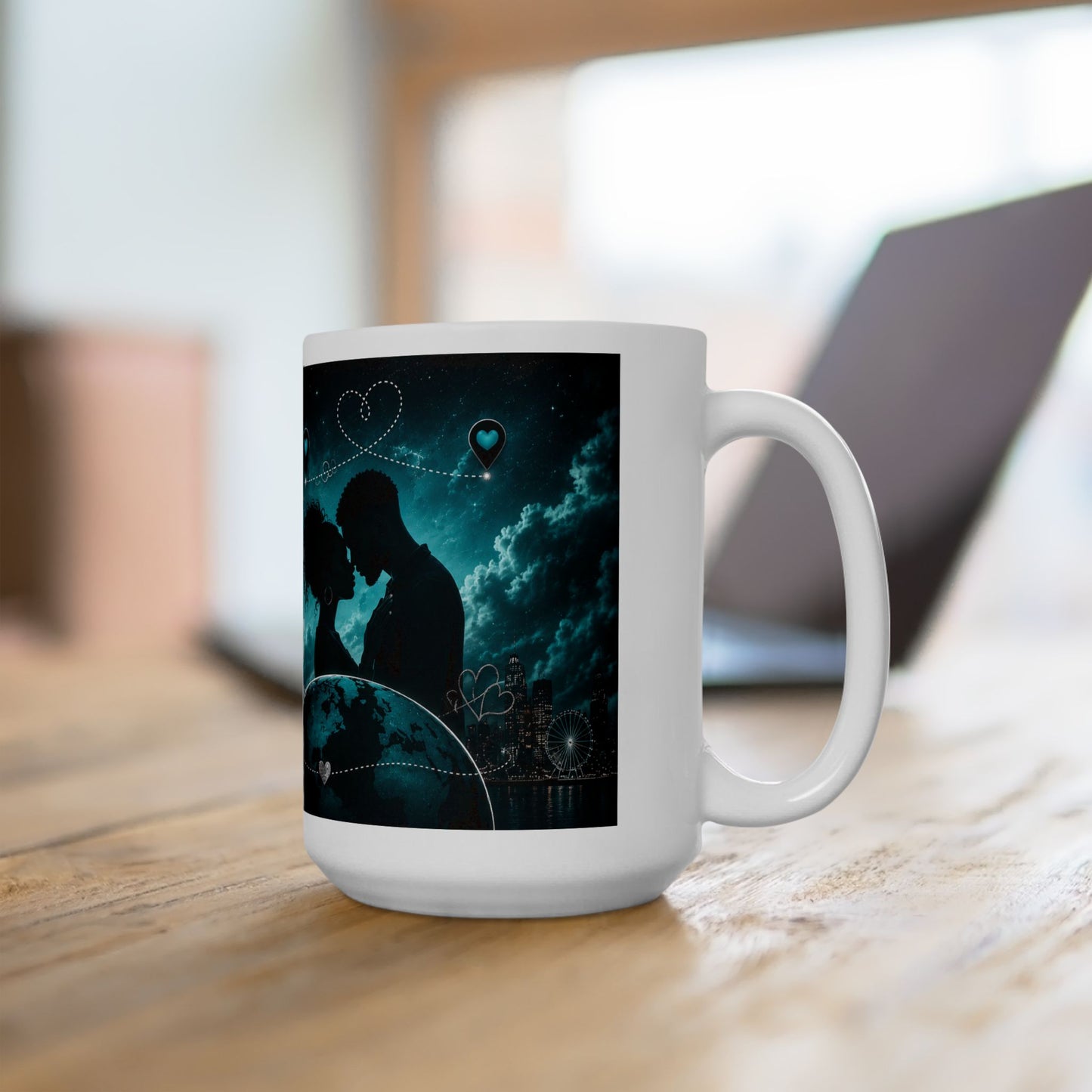 Black Love Across the Miles Mug | Long Distance Relationship Coffee Cup | LDR Collection