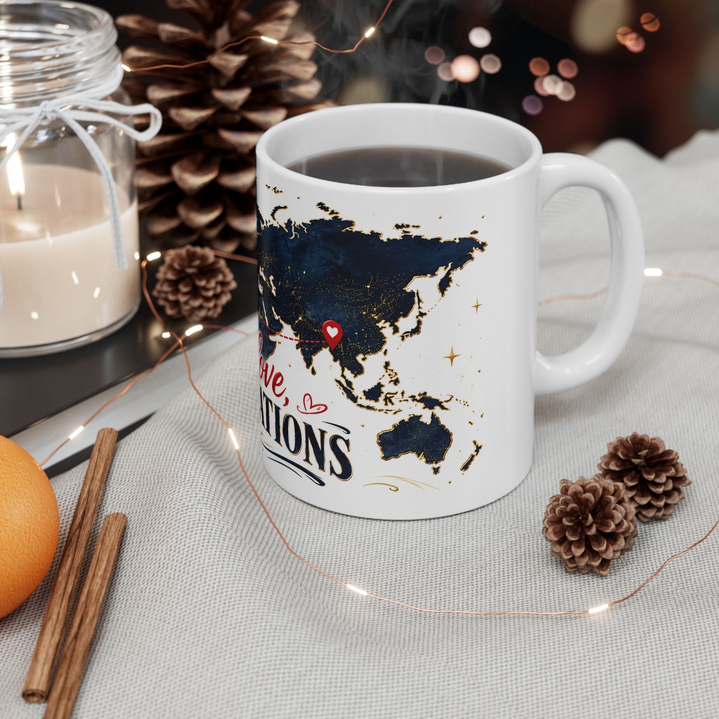 One Love Two Locations Mug | Long Distance Relationship Collection