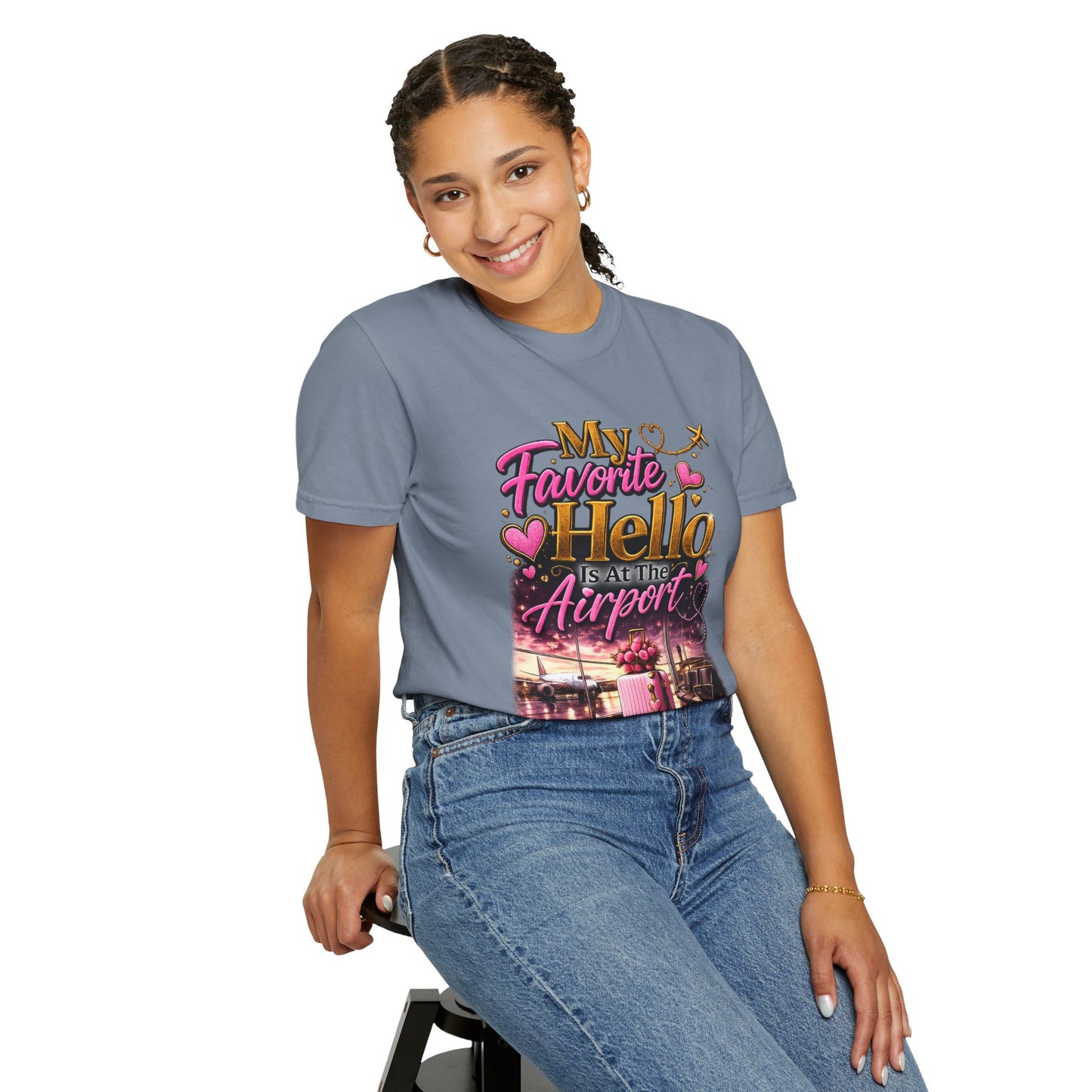 My Favorite Hello Is At The Airport T-Shirt for Her| Long Distance Relationship Collection