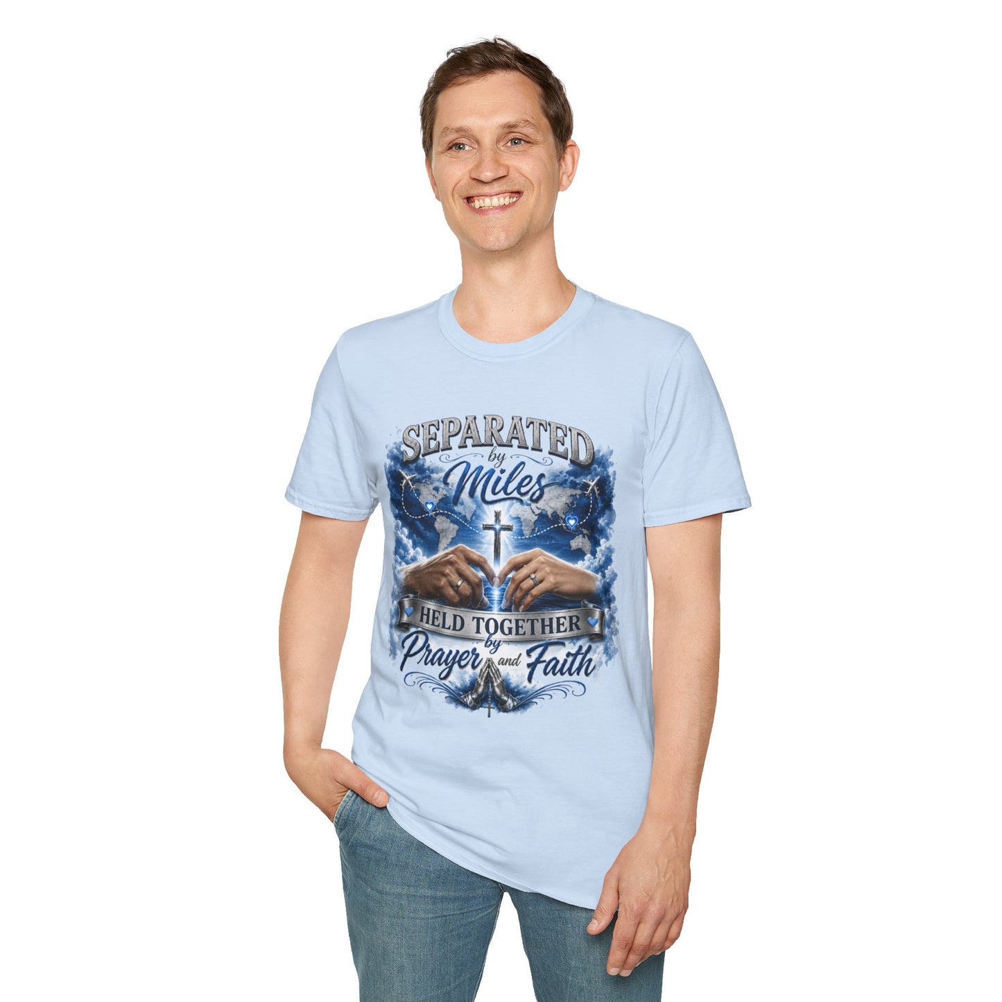 Separated by Miles T-Shirt for Him | Long Distance Relationship Collection
