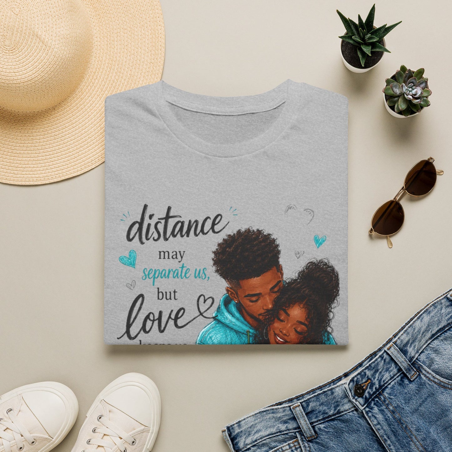 Distance May Separate Us But Love Keeps Us Connected T-Shirt | LDR Collection