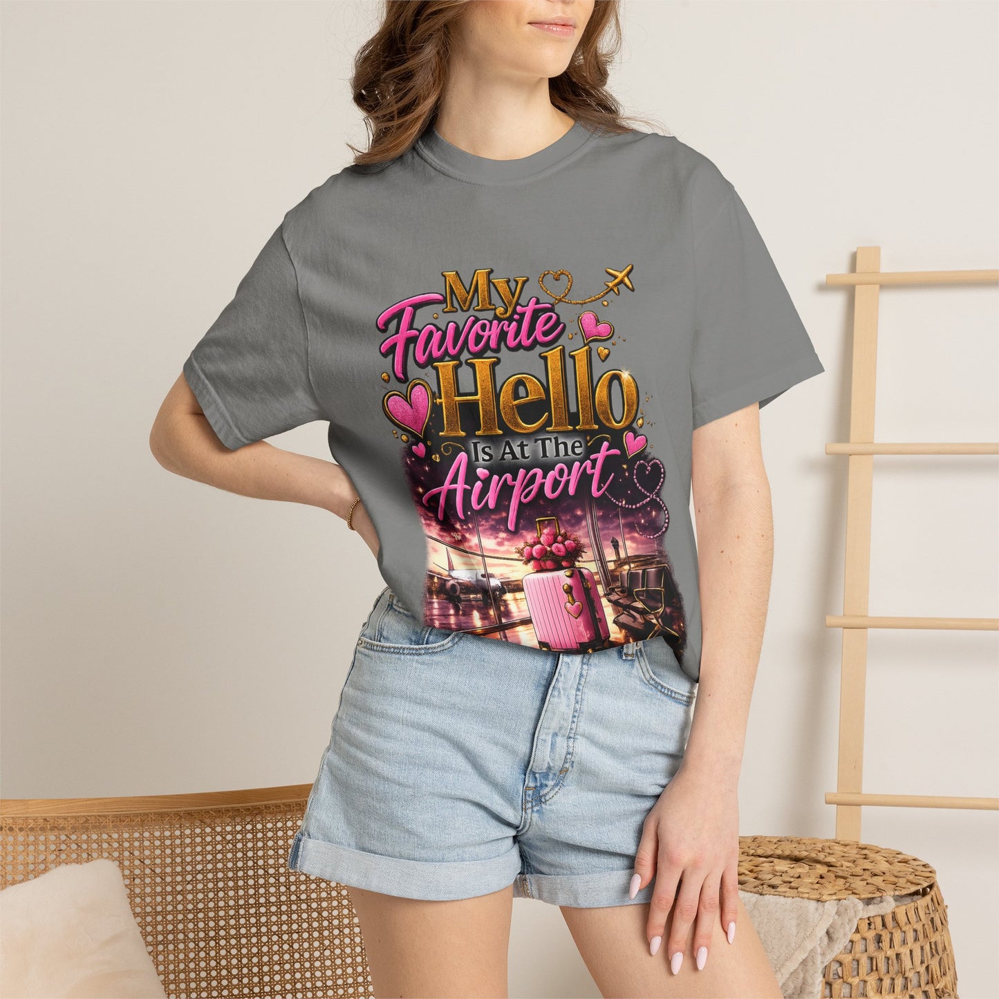 My Favorite Hello Is At The Airport T-Shirt for Her| Long Distance Relationship Collection