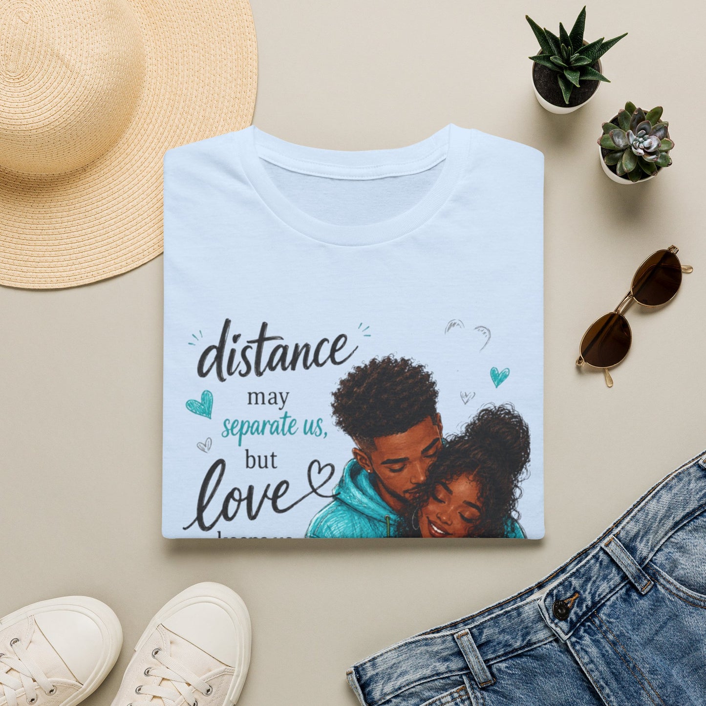 Distance May Separate Us But Love Keeps Us Connected T-Shirt | LDR Collection