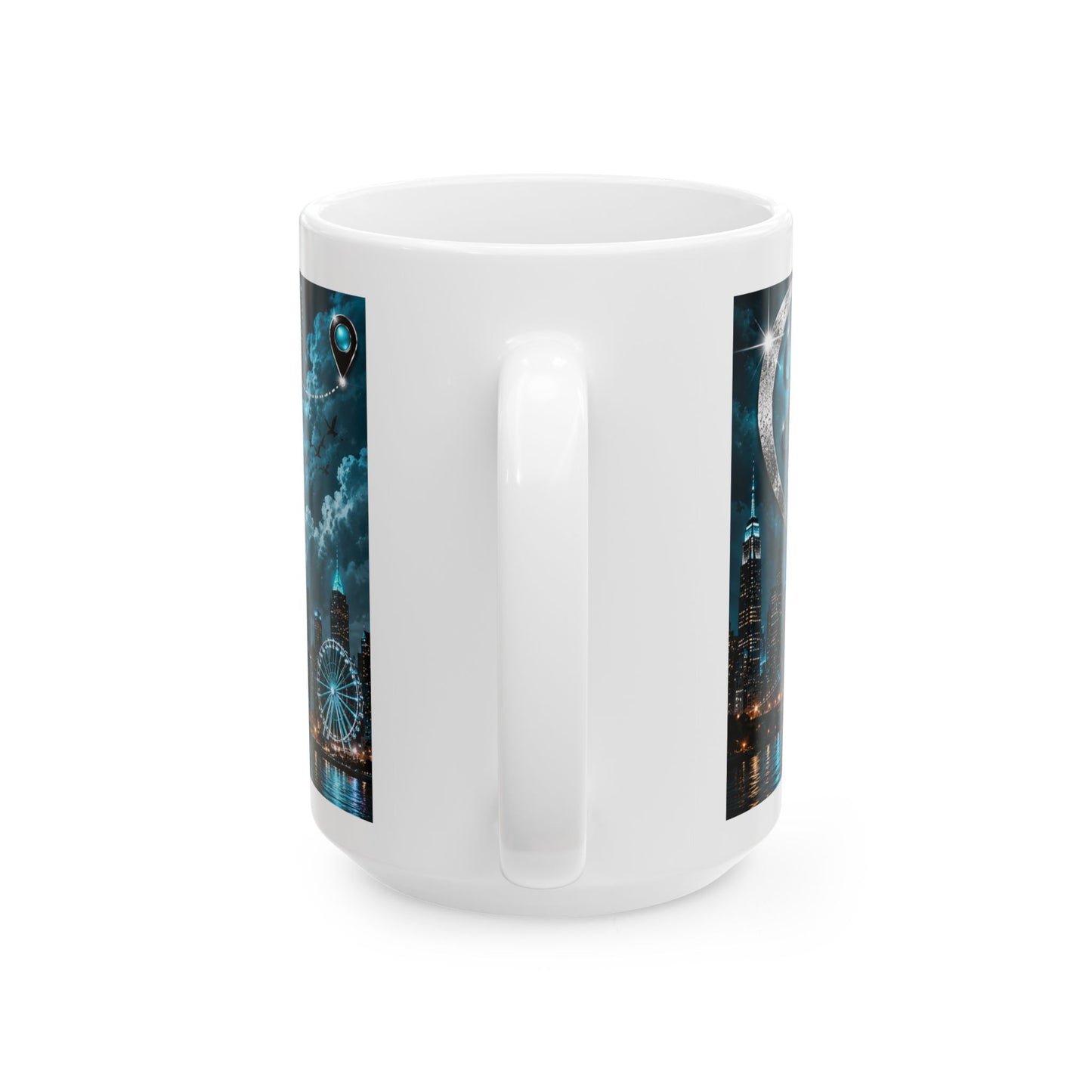 Black Love Couple Romance Mug | Long Distance Love Across the Miles Ceramic Mug  |  LDR Collection