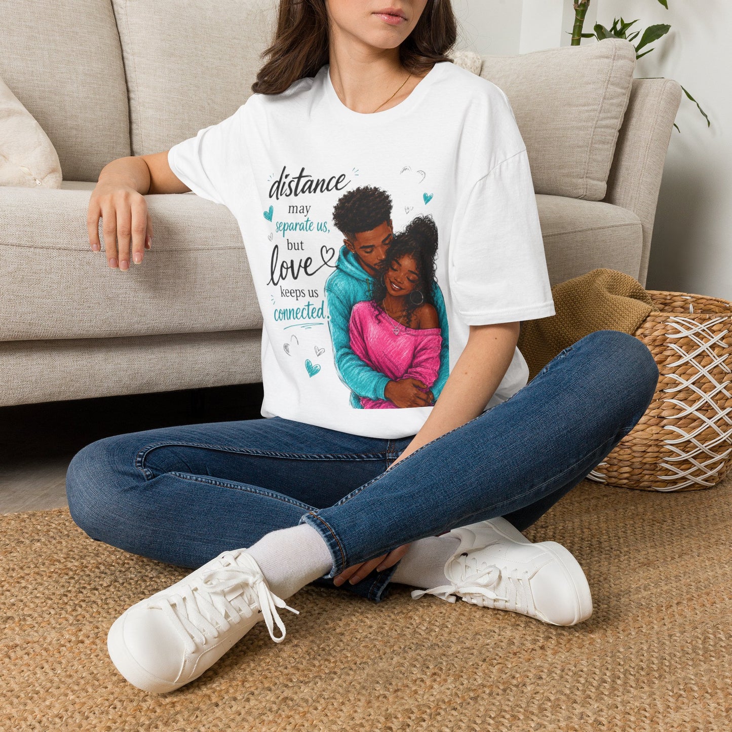 Distance May Separate Us But Love Keeps Us Connected T-Shirt | LDR Collection